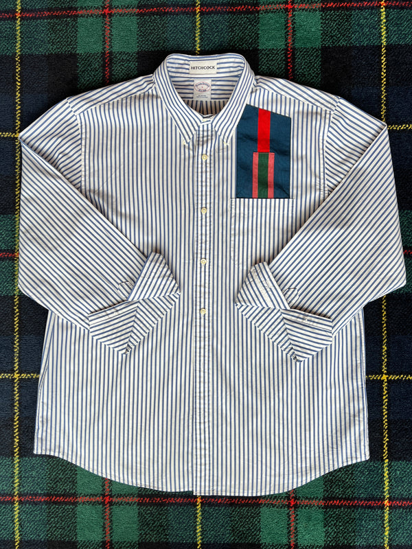 Large Striped Button Down Ribbon Shirt