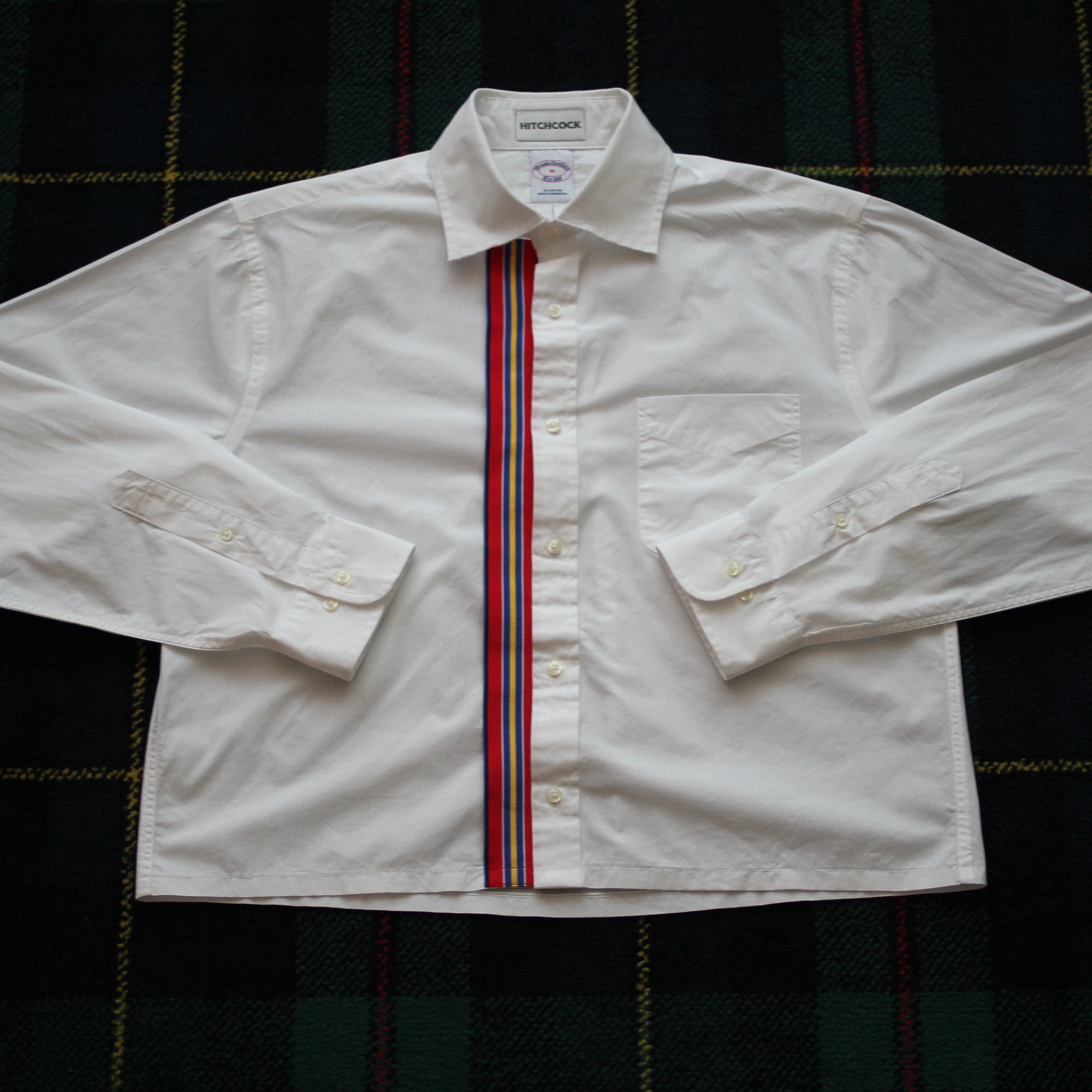 Medium White Shirt with Primary Ribbon Accent