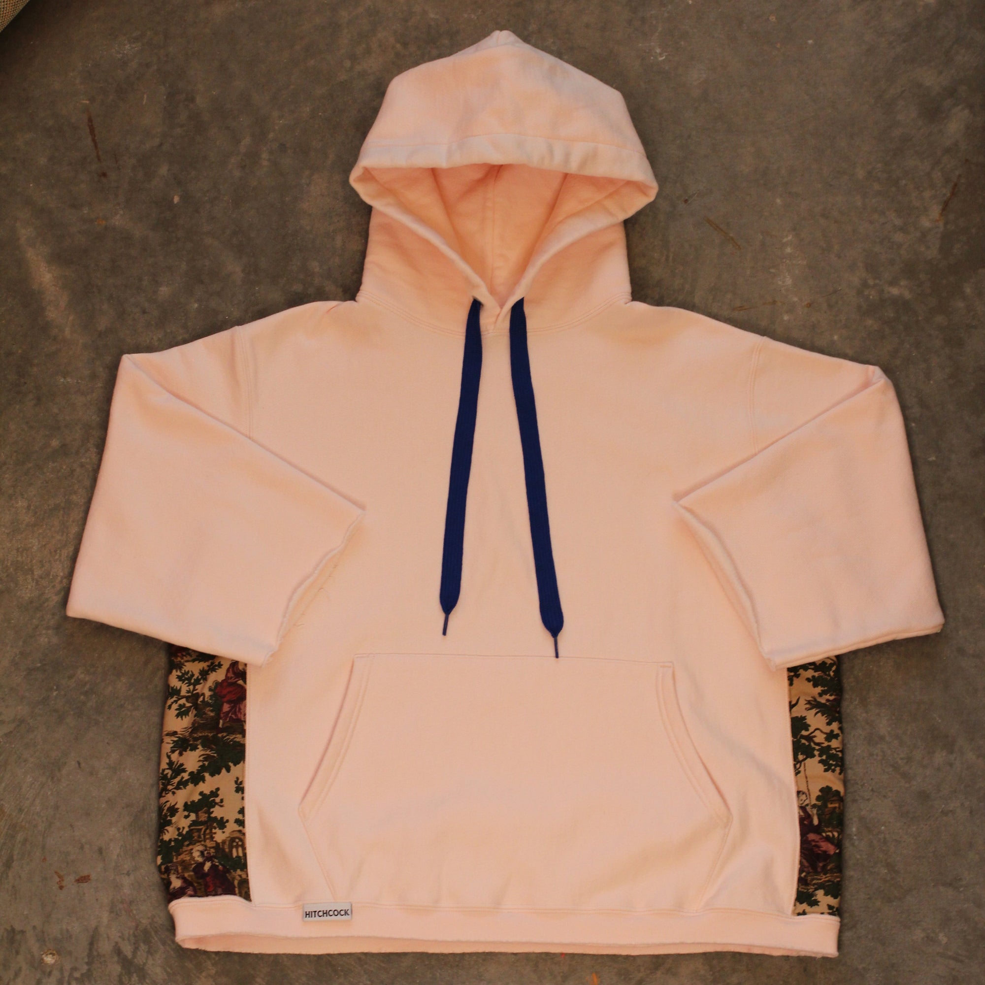 Large Blush Hoodie with Forest Toile