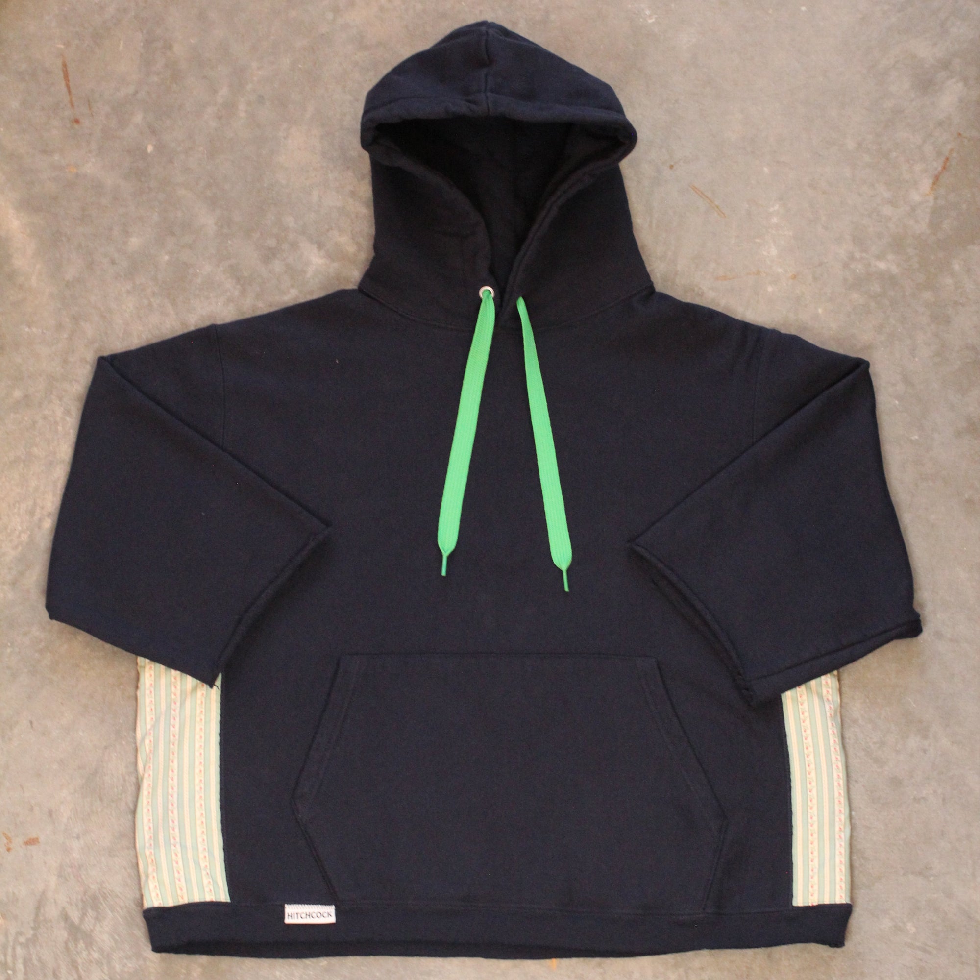 Large Navy Hoodie with Baby Blue Floral