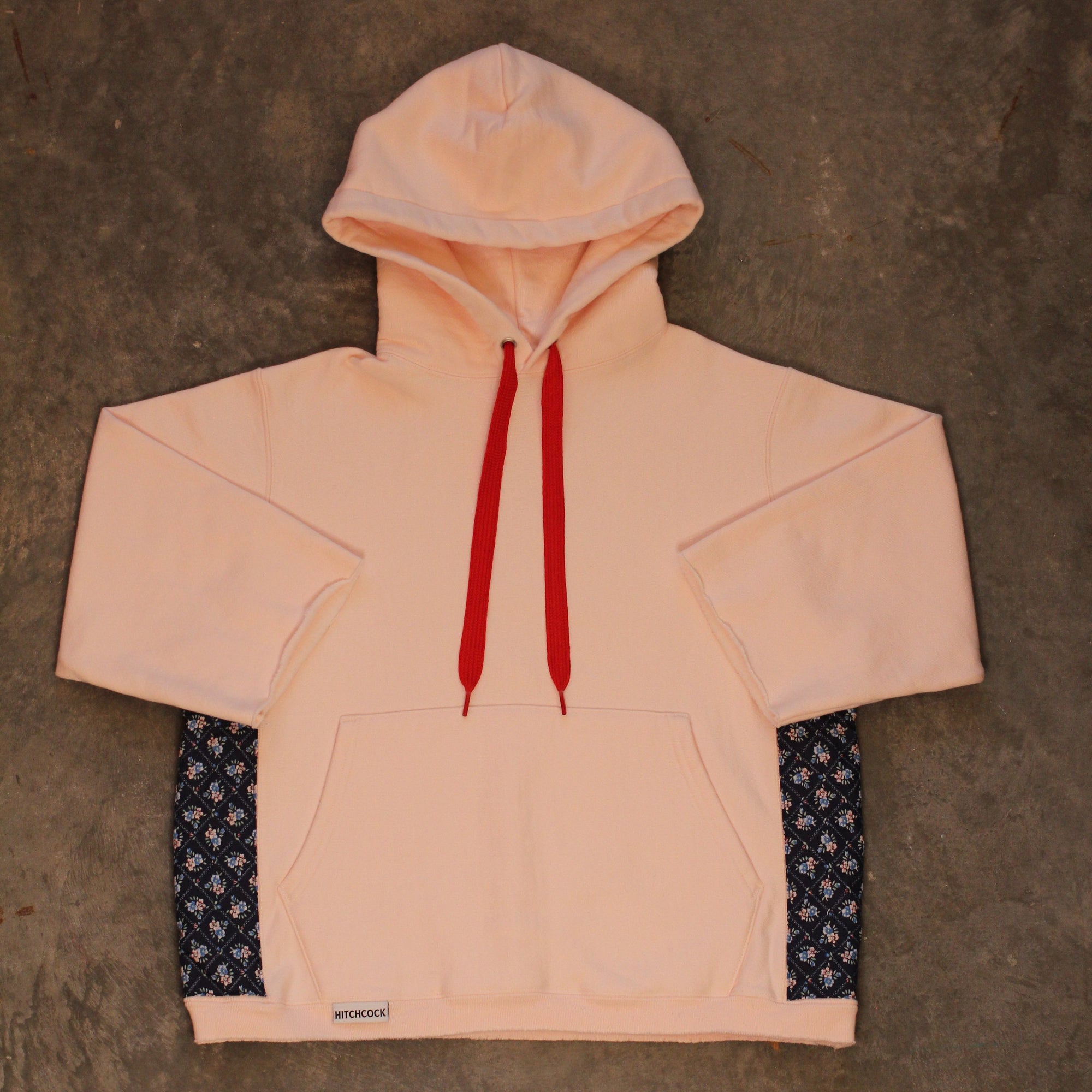 Small Blush Hoodie with Navy Floral