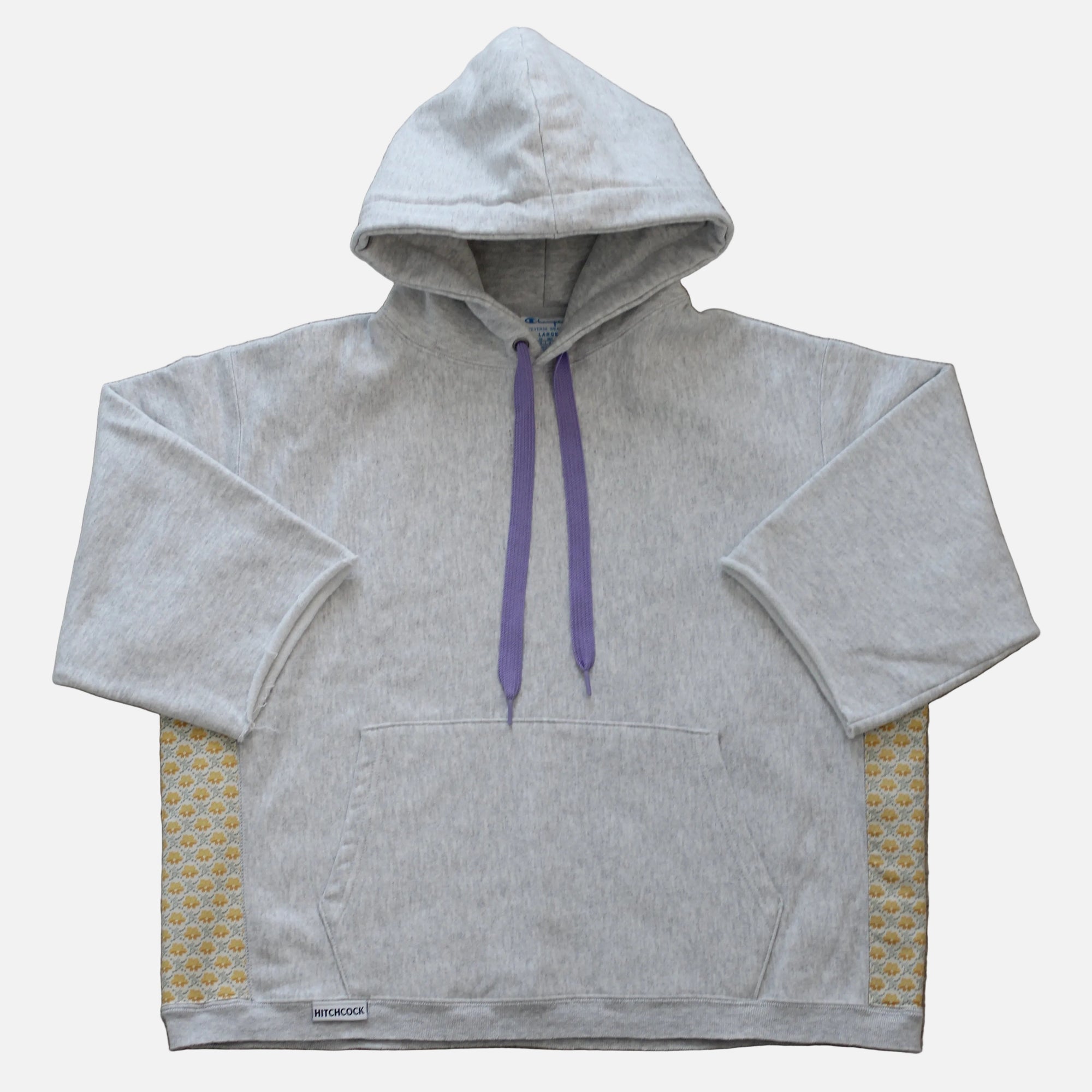 Large Light Grey Hoodie with Yellow Floral