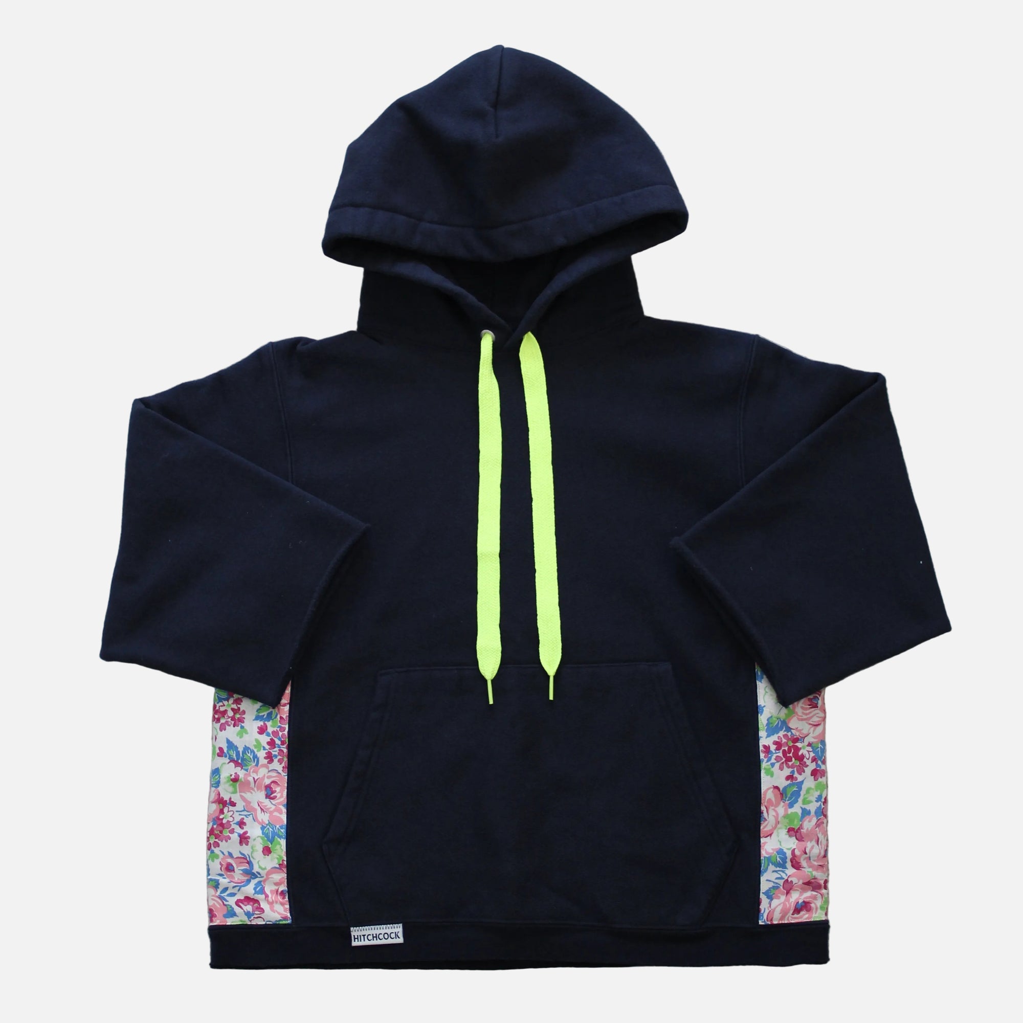 Small Navy Hoodie with 60's Floral