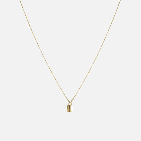 Solid Gold Lock Necklace