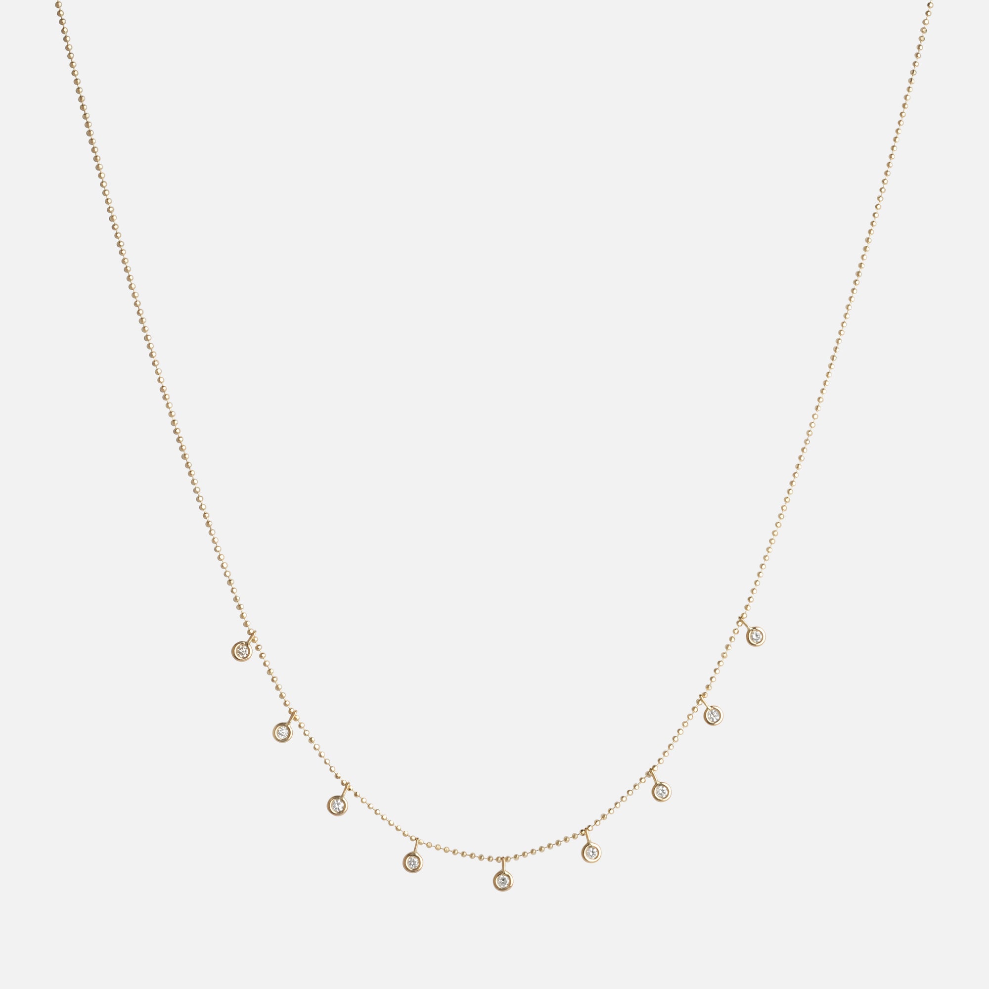 Delicate Diamond & Bead Chain Necklace