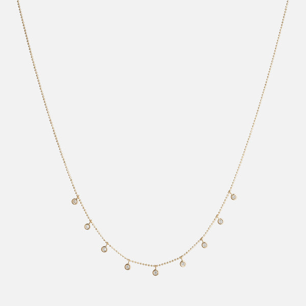 Delicate Diamond & Bead Chain Necklace