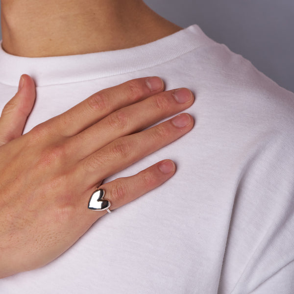 Small Silver Heart Ring