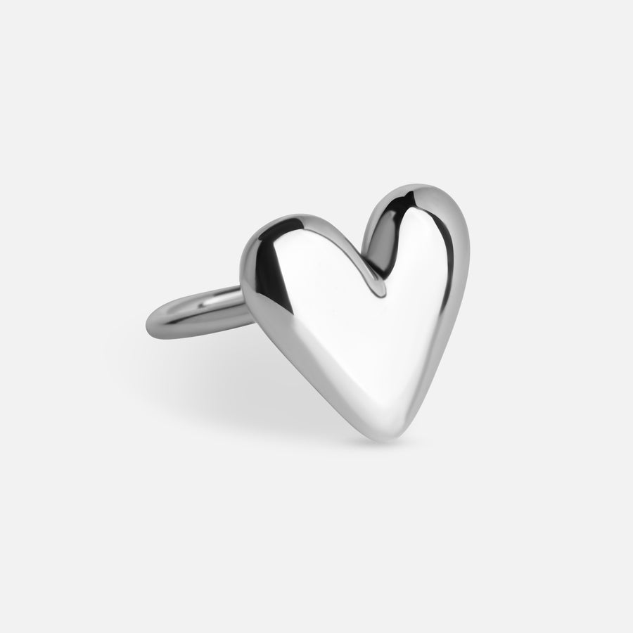 XL Sterling Silver Heart Ring