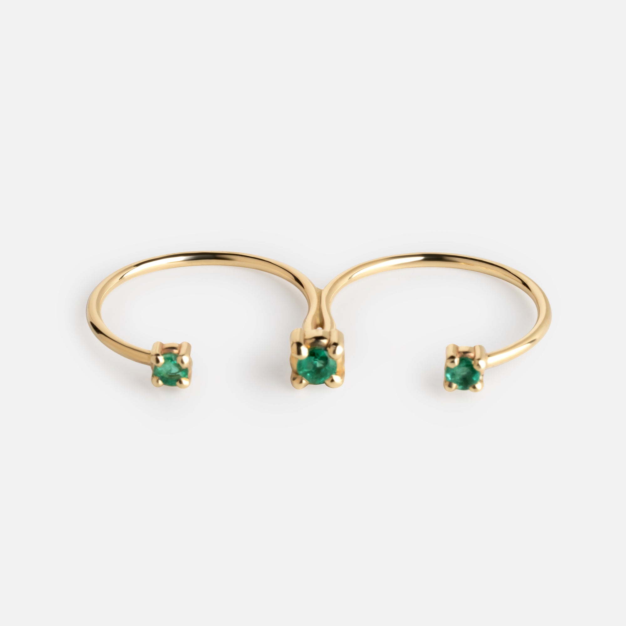 Floating Emeralds Ring