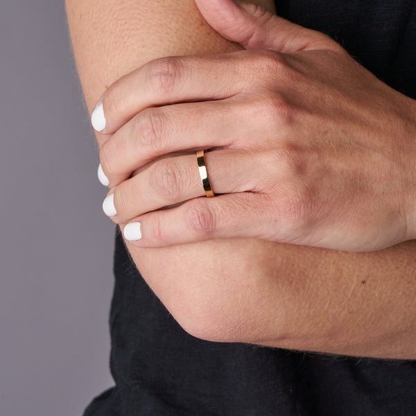 Simple Solid Gold Straight Band