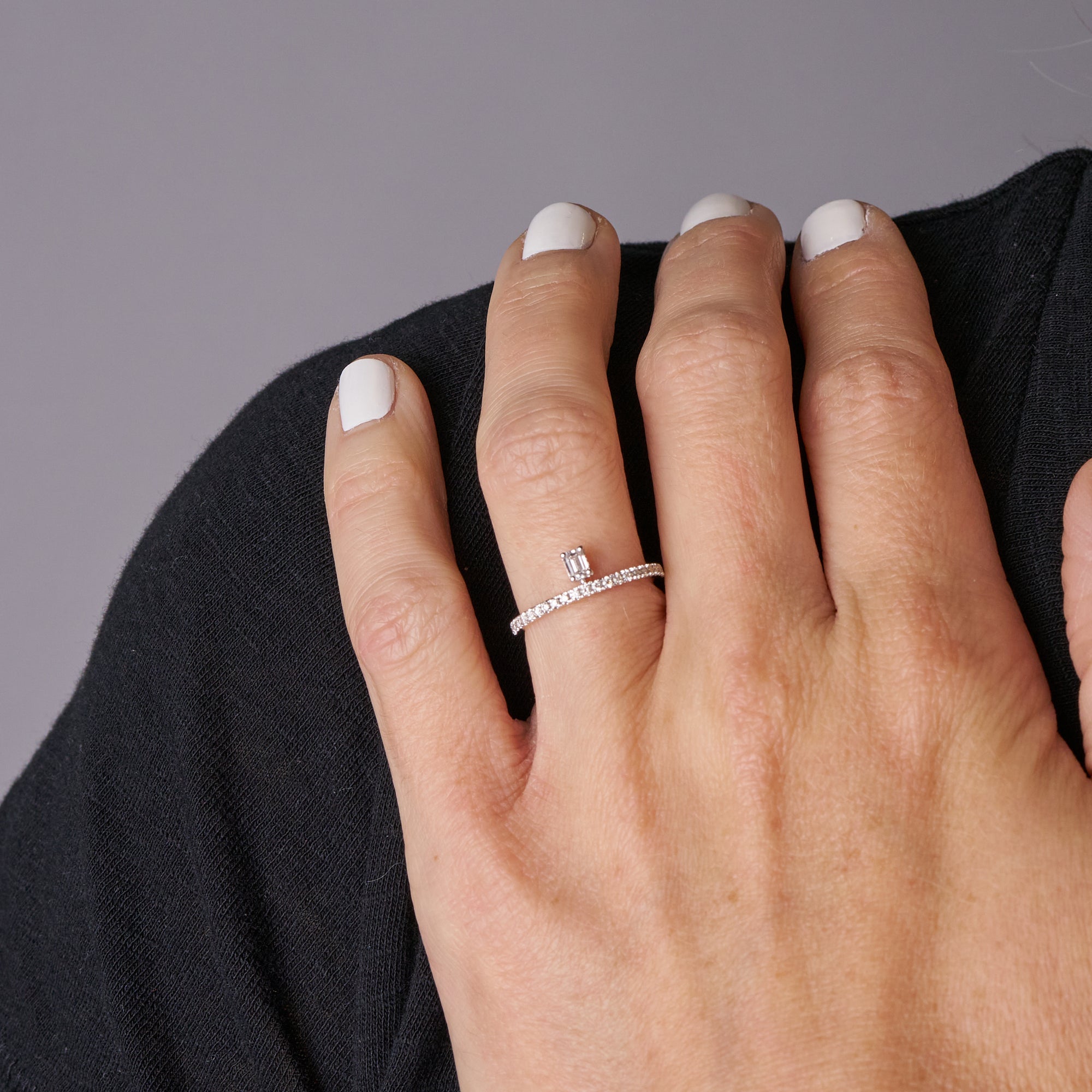 Off-Set Diamond Ring