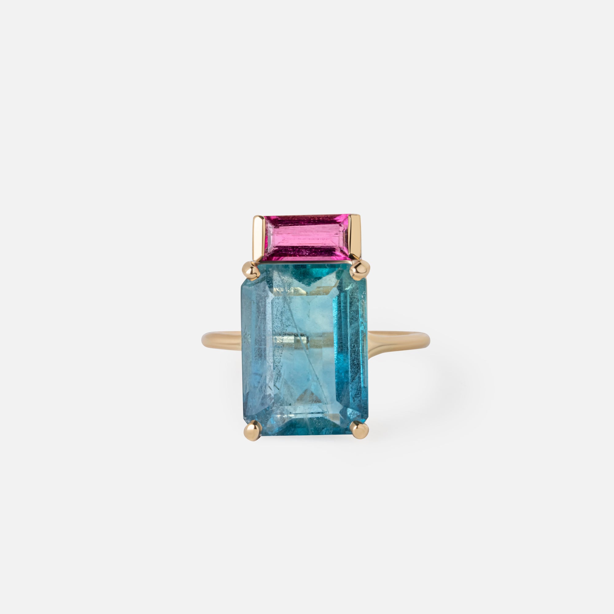 Fluorite & Tourmaline Candy Cocktail Ring