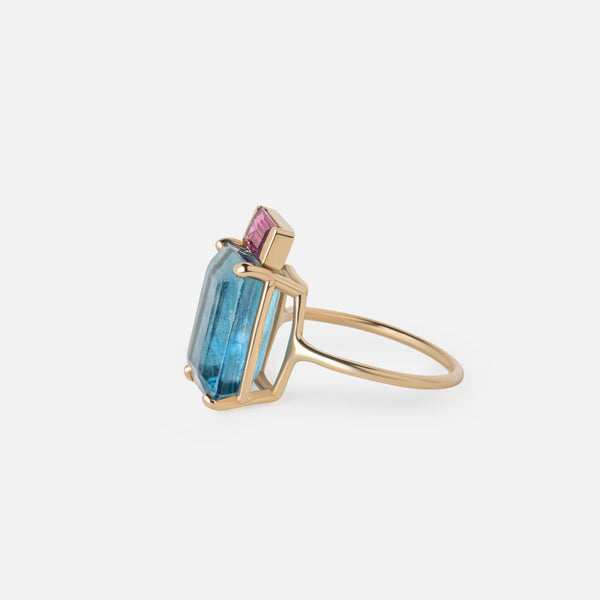 Fluorite & Tourmaline Candy Cocktail Ring