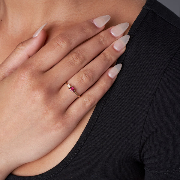 Delicate Ruby & Diamond Ring