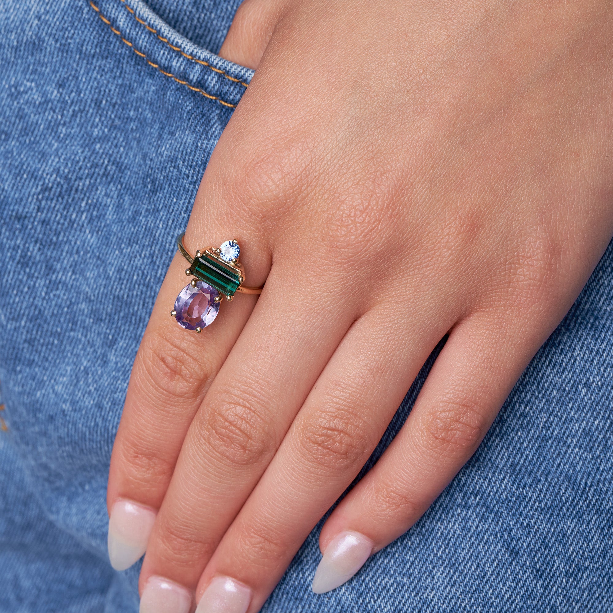 Three Stone Candy Cocktail Ring