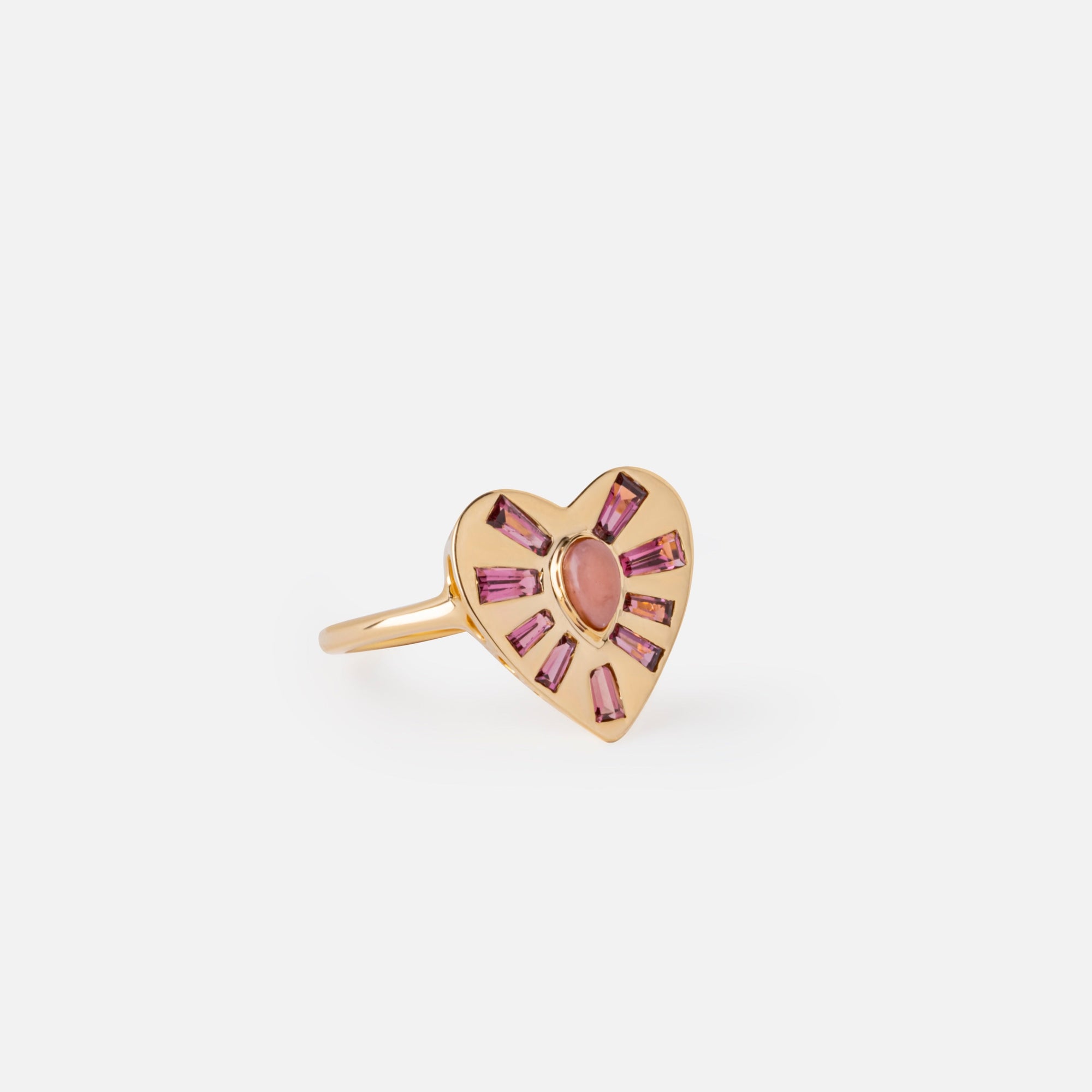 Pink Tourmaline Heart Ring