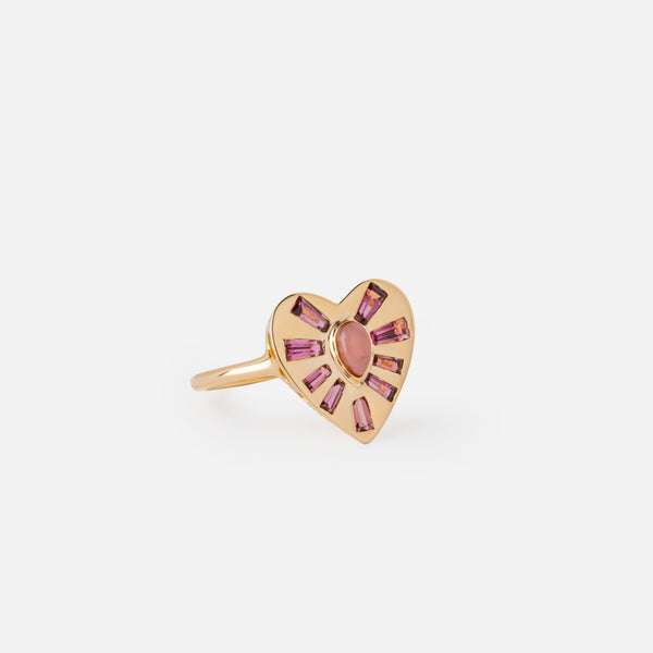 Pink Tourmaline Heart Ring