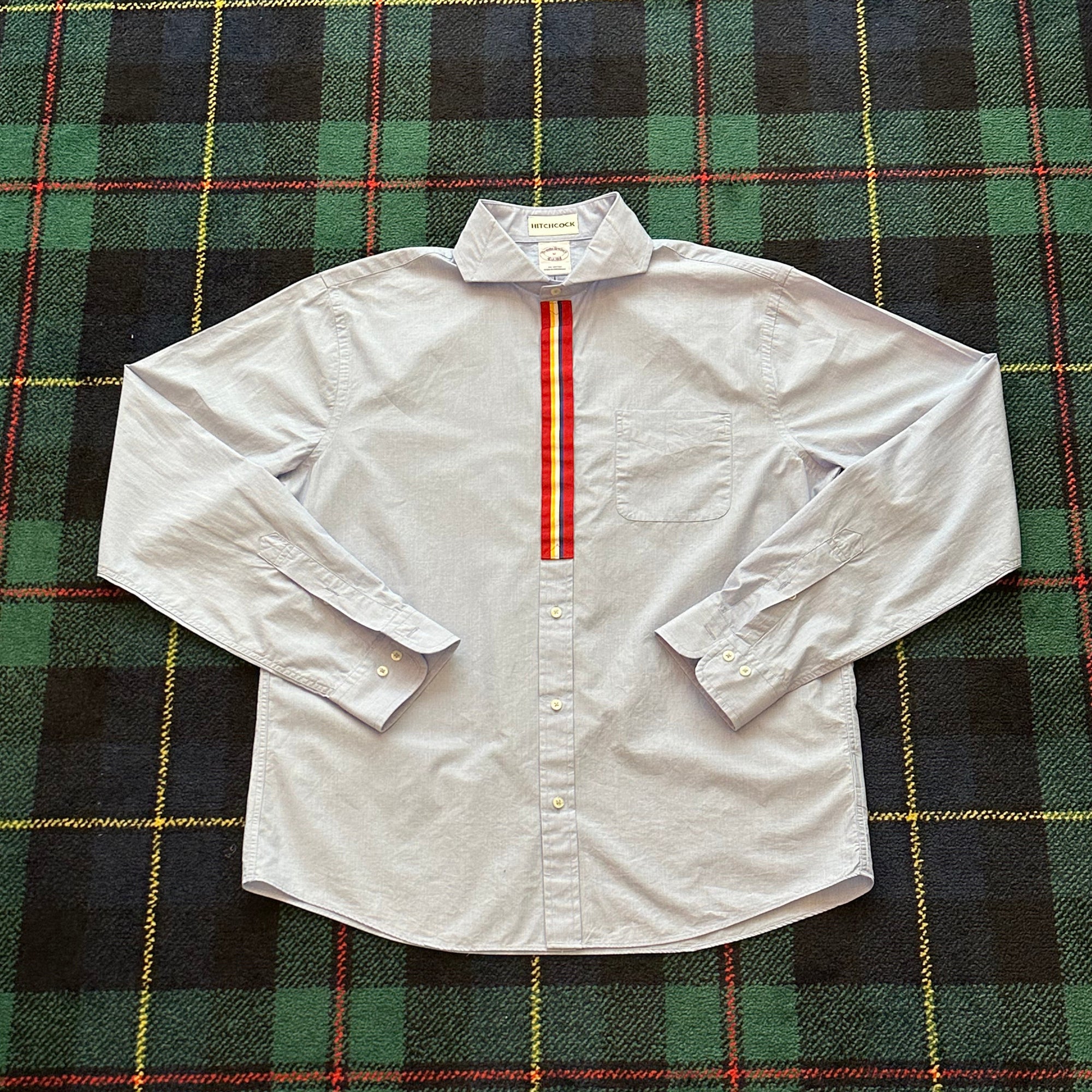 Medium Heather Blue Ribbon Placket Shirt