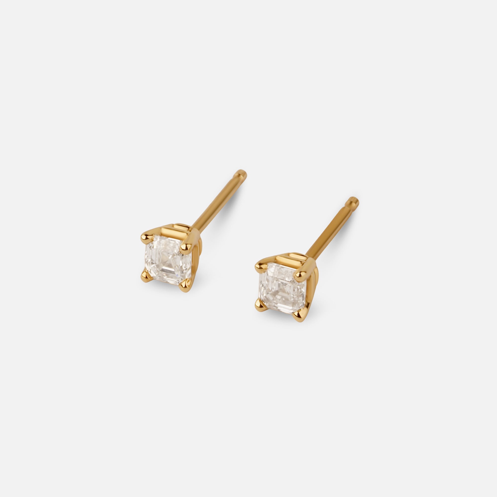 Asscher Cut Diamond Studs (pair)