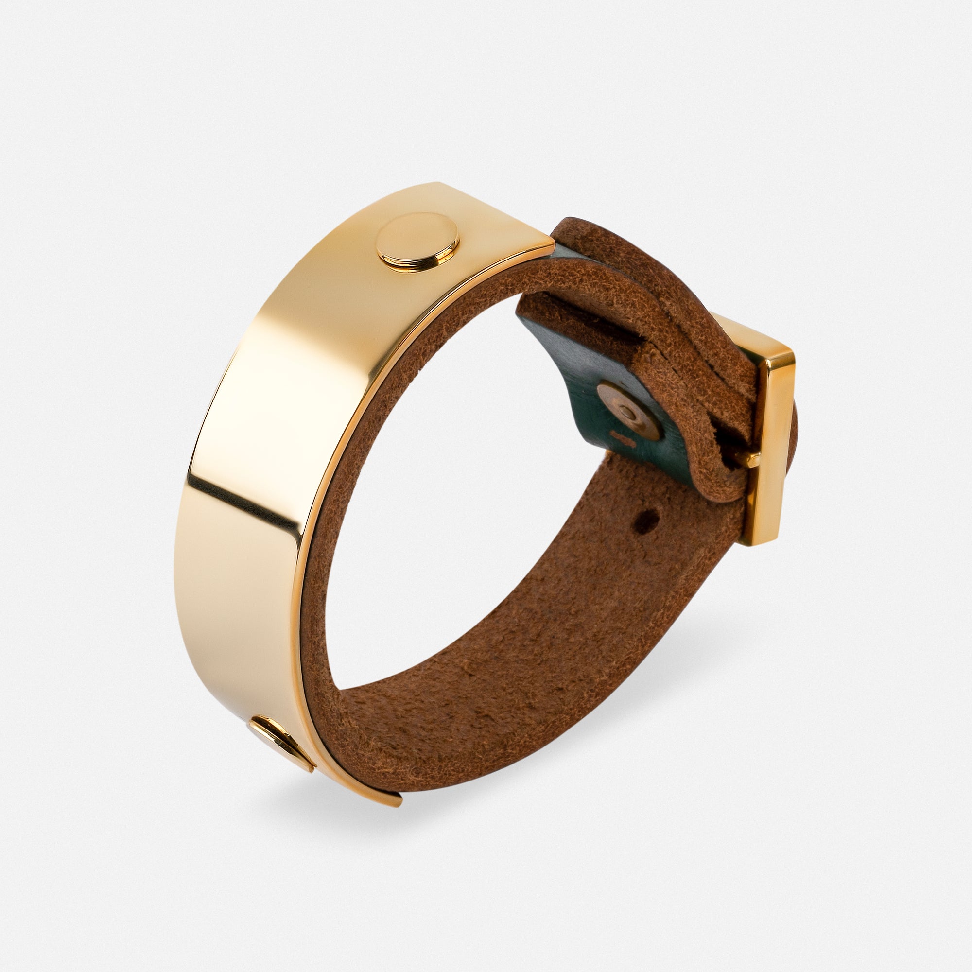 Bronze & Leather Thin Cuff