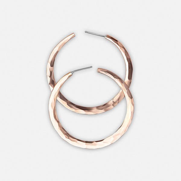 Glowing Hammered Hoop Earrings