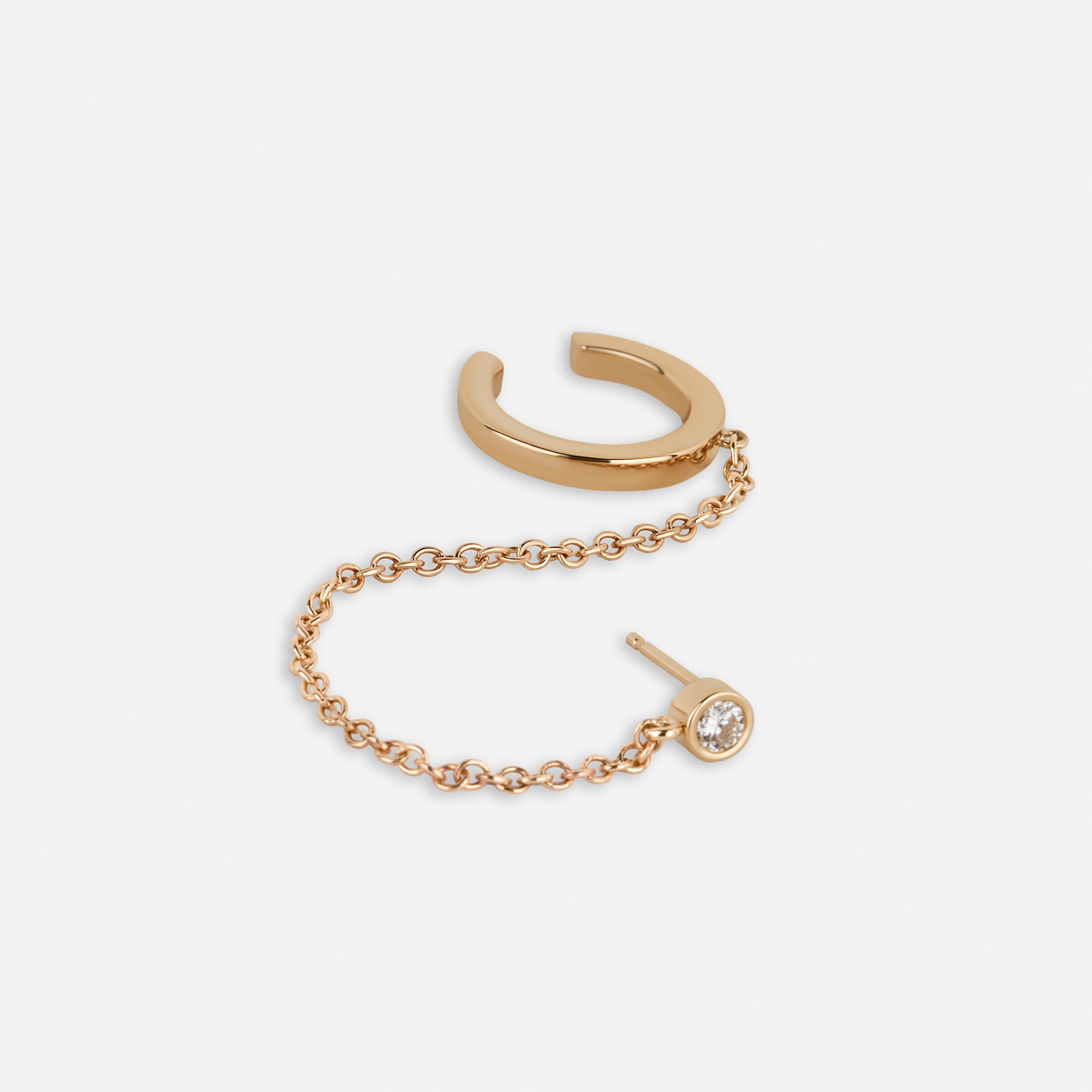 Luxe Diamond and Gold Hoop Ear Cuff