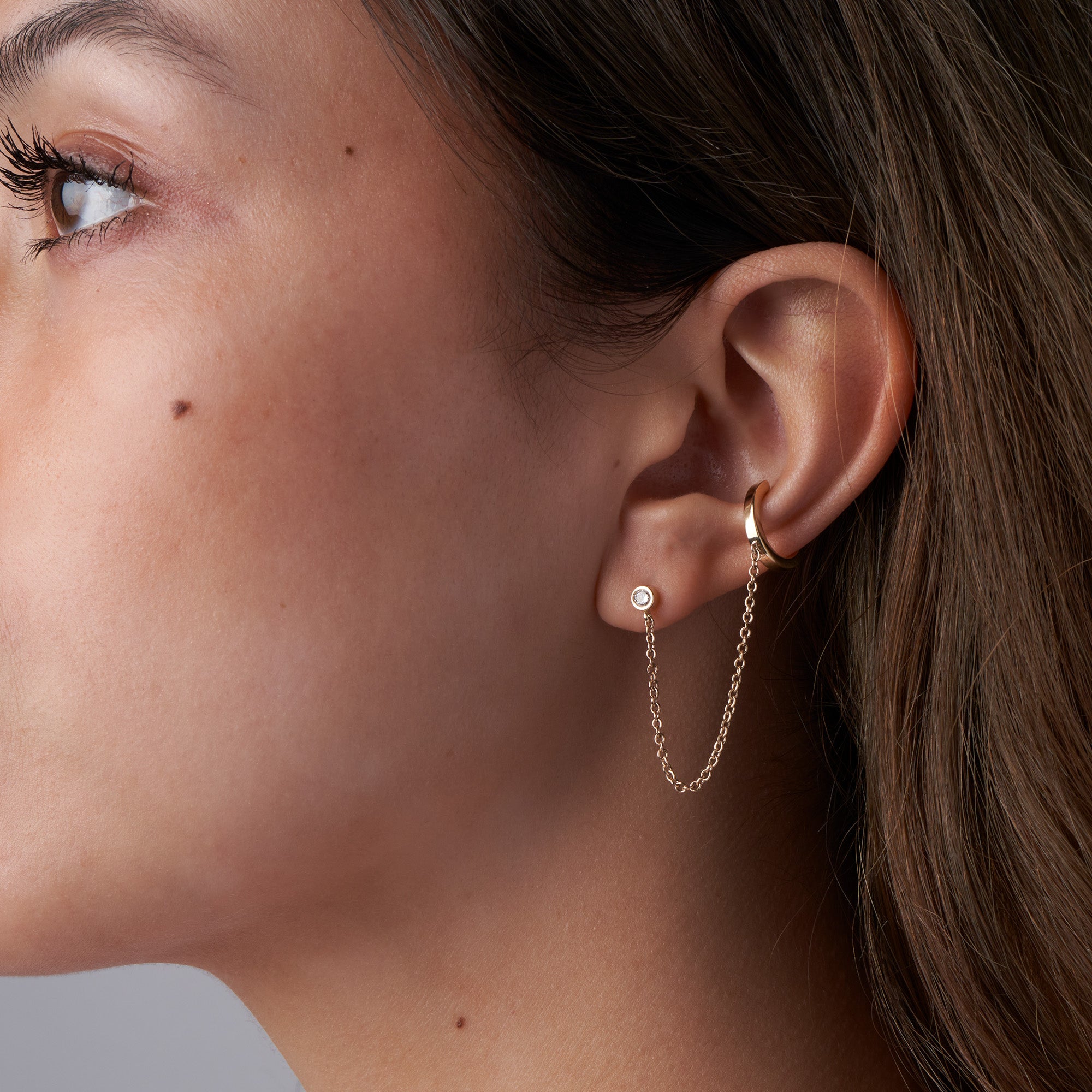 Luxe Diamond and Gold Hoop Ear Cuff