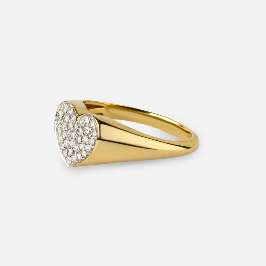 Pave Diamond Heart Ring