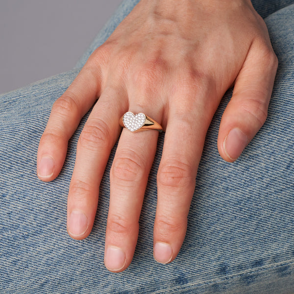 Pave Diamond Heart Ring