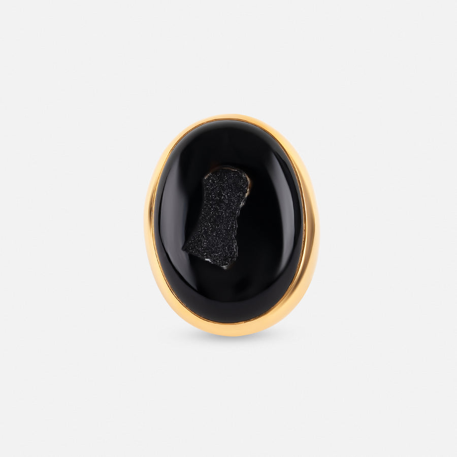 Black Druzy Quartz Ring