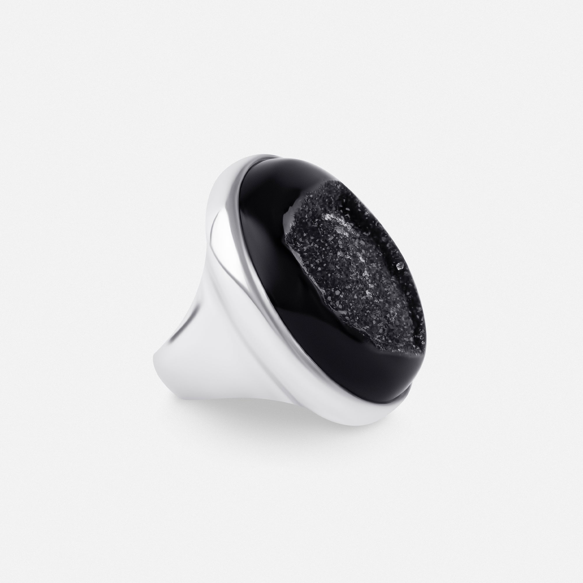 Black Druzy Quartz Ring