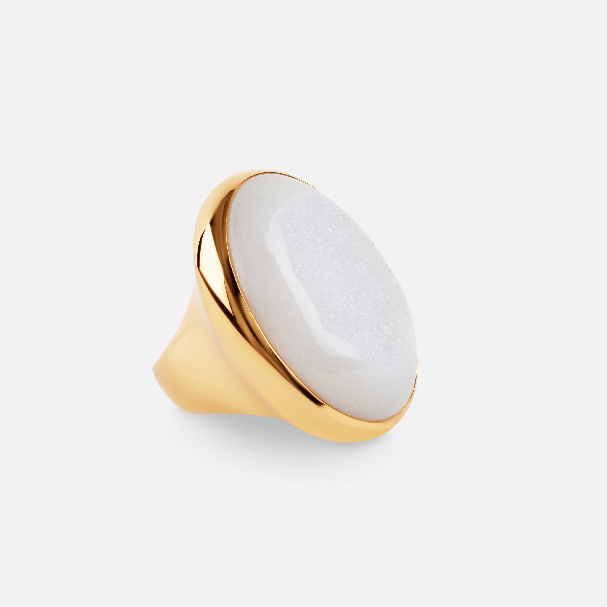 White Druzy Quartz Ring