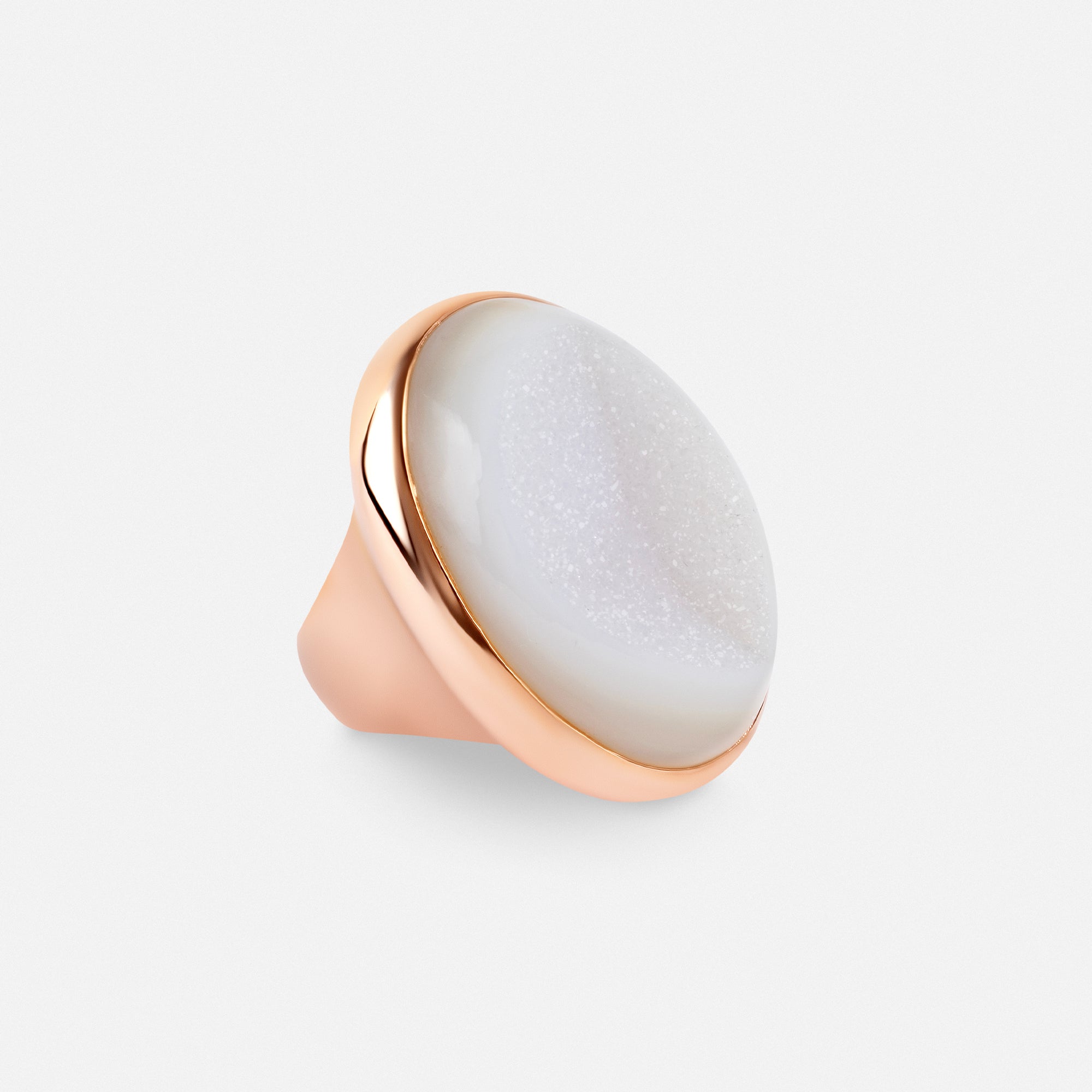 White Druzy Quartz Ring