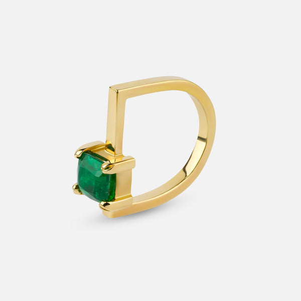 Architectural Emerald Ring