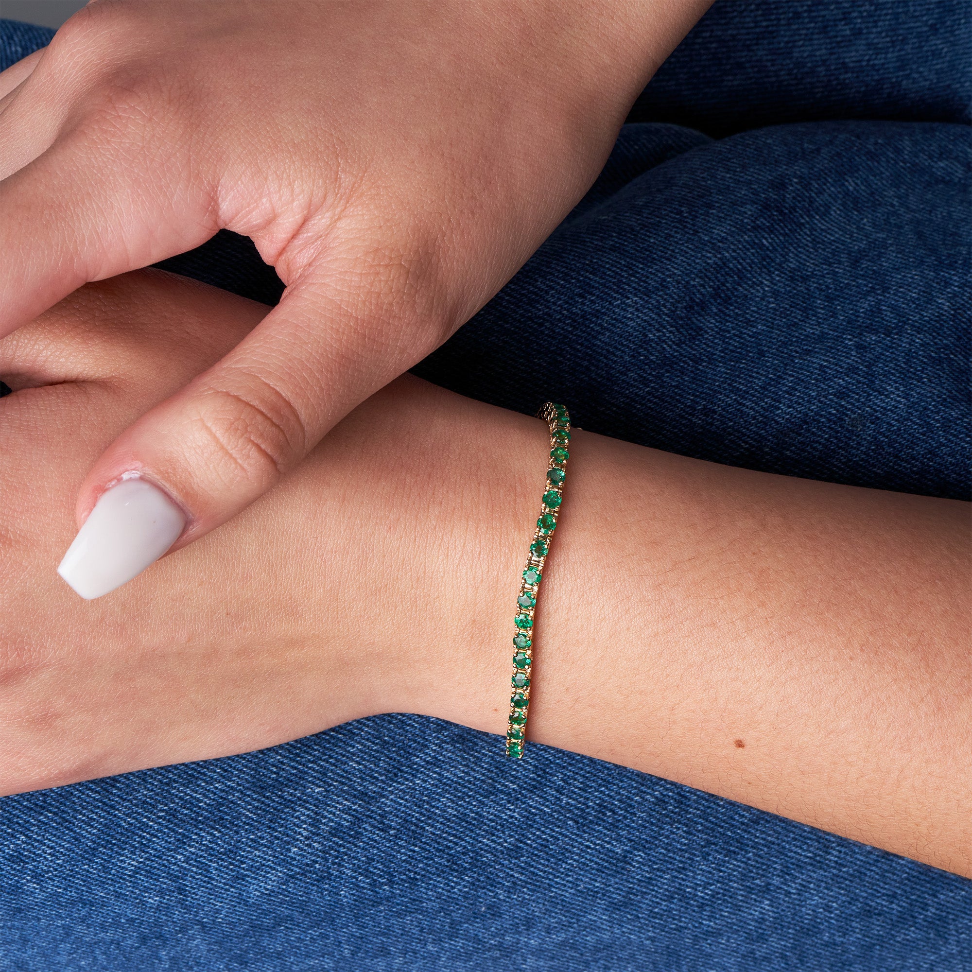 Custom Emerald Eternity Bracelet