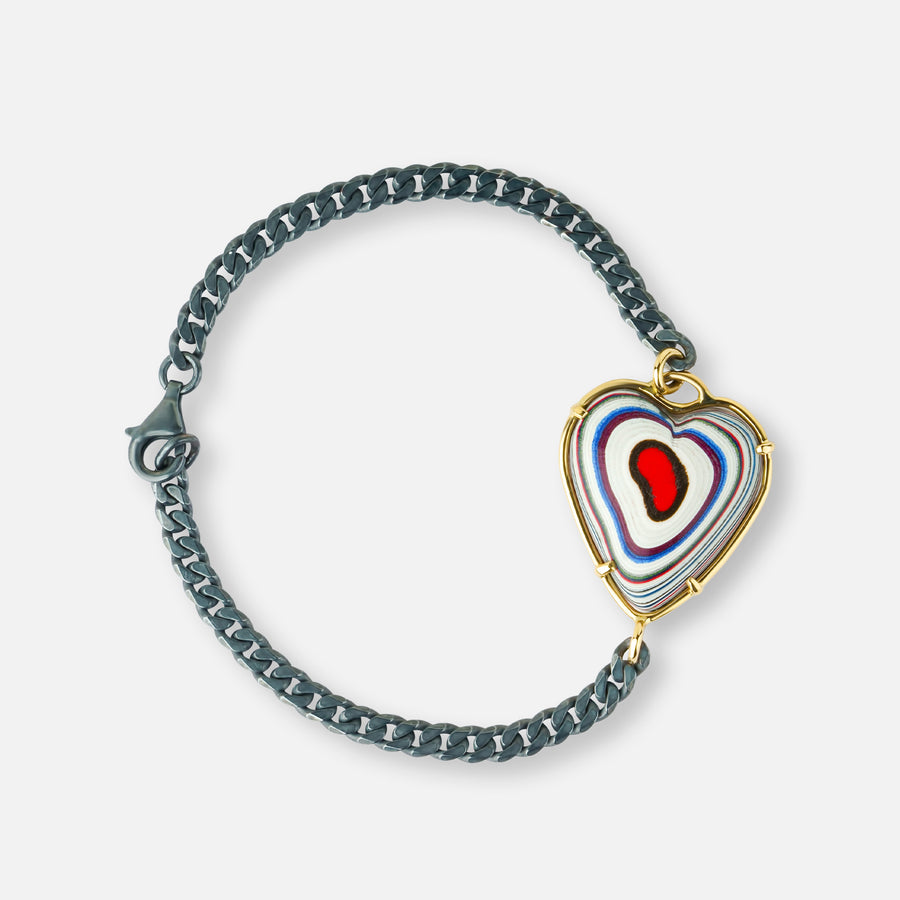 Fordite Heart Bracelet