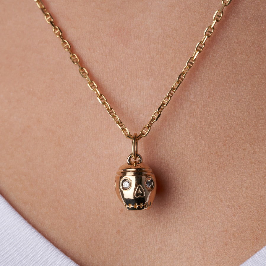 Solid Gold Skull Charm