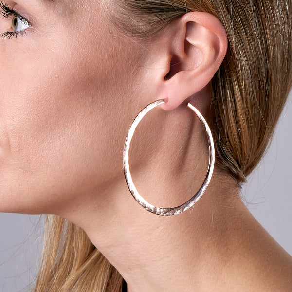 Glowing XL Hammered Hoop Earrings