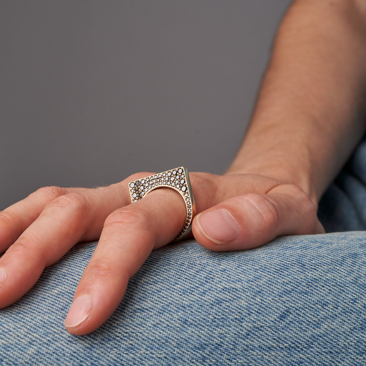 Slice Rings Custom Black Pave Diamond Slice Ring